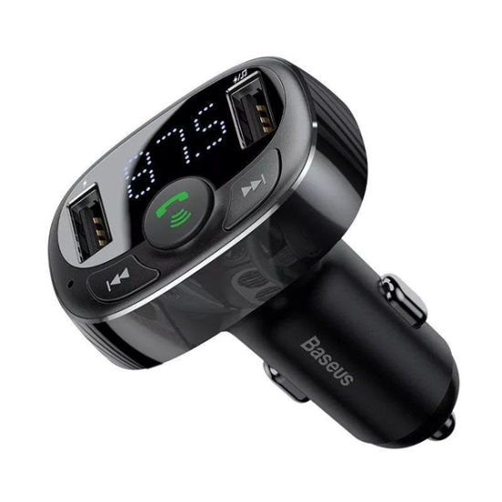 Baseus Transmitter FM T-type Bluetooth MP3 - 2xUSB - 3,4A charger (CCTM-01) Black