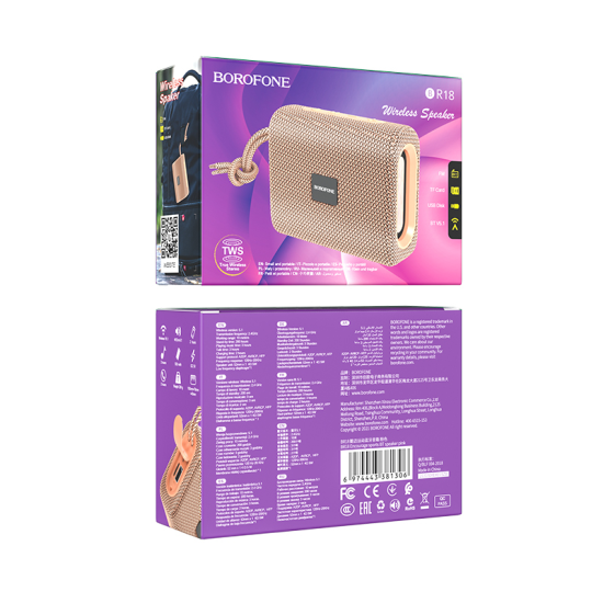Borofone Portable Bluetooth Speaker BR18 Encourage pink