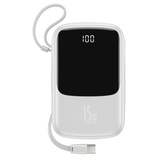 BASEUS POWER BANK 10000MAH QPOW - 2XUSB + TYPE C - 3A 15W WITH TYPE C (PPQD-A02) Λευκό