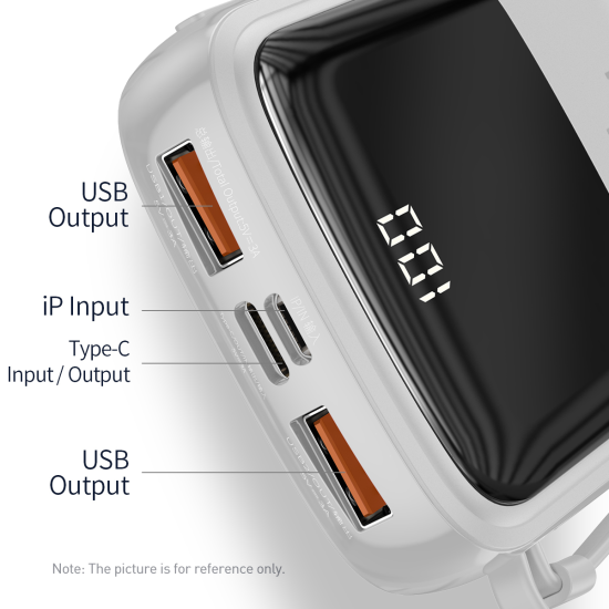 BASEUS POWER BANK 10000MAH QPOW - 2XUSB + TYPE C - 3A 15W WITH TYPE C (PPQD-A02) Λευκό