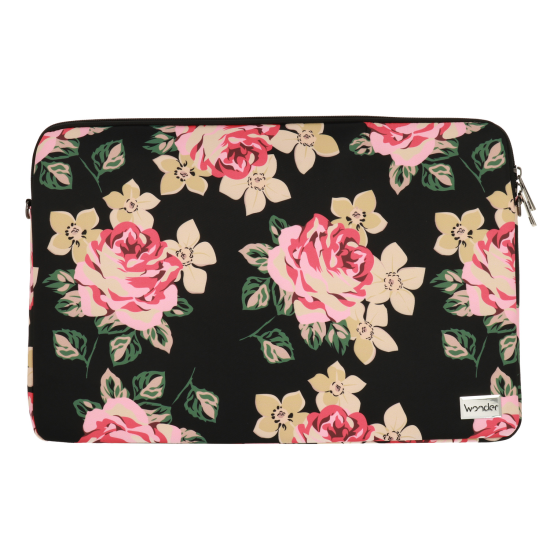 WONDER SLEEVE LAPTOP 15-16 INCHES BLACK AND ROSES