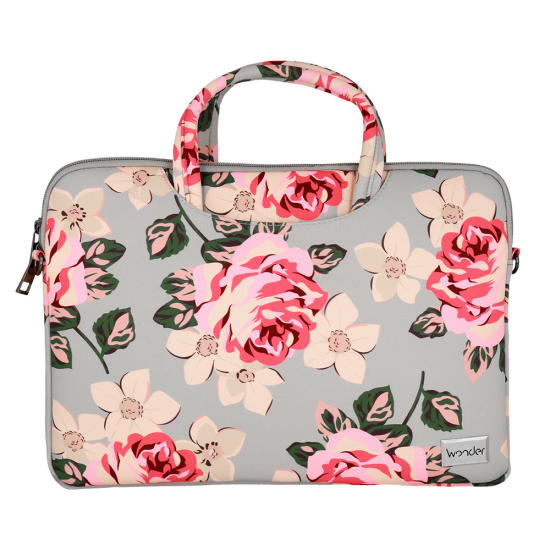 WONDER BRIEFCASE LAPTOP 17 INCHES GREY AND ROSES