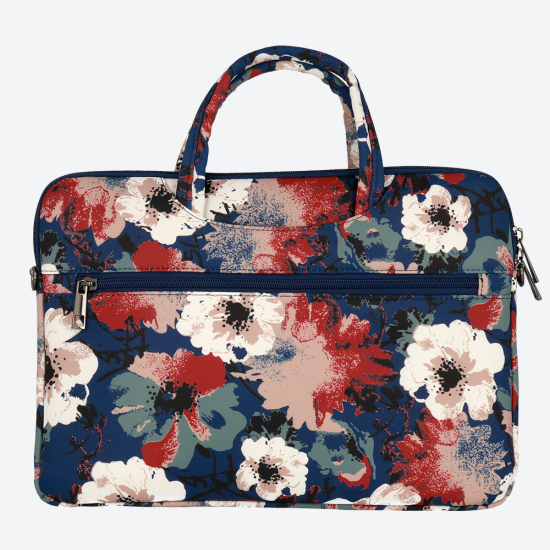 Wonder Briefcase Laptop 17 inches blue and camellias Wonder Briefcase Laptop 17 inches blue and camellias