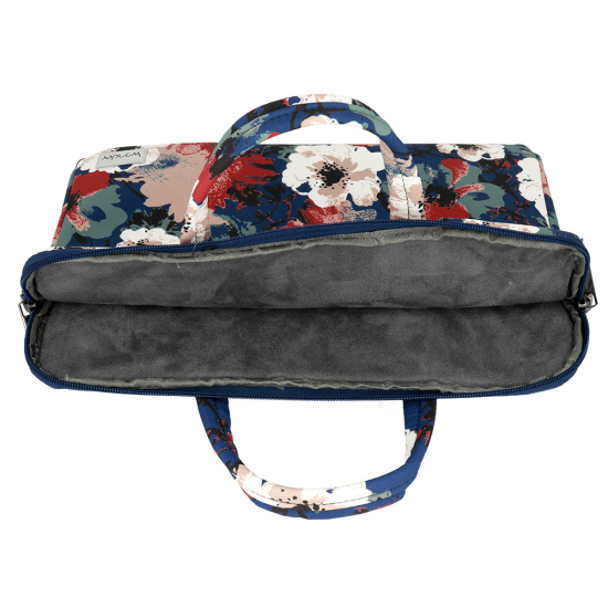 Wonder Briefcase Laptop 17 inches blue and camellias Wonder Briefcase Laptop 17 inches blue and camellias