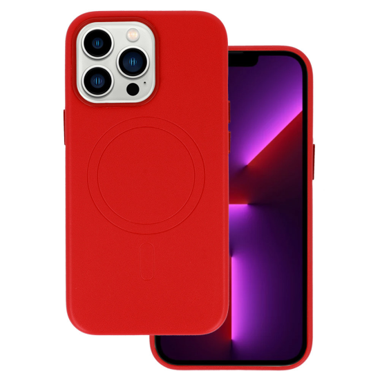 MagSafe Leather Case Iphone 14 Pro Red MagSafe Leather Case Iphone 14 Pro Red