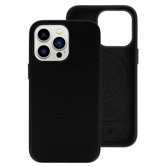 MagSafe Leather Case Iphone 14 Pro Black