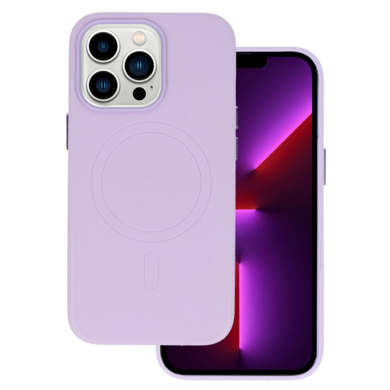 MagSafe Leather Case Iphone 14 Pro Violet