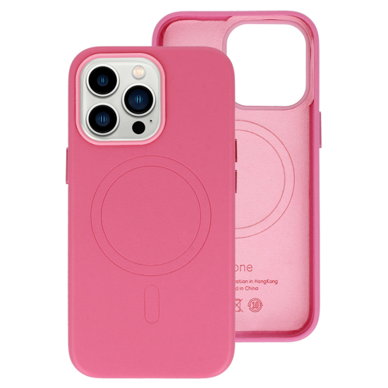 MagSafe Leather Case Iphone 14 Pink MagSafe Leather Case Iphone 14 Pink