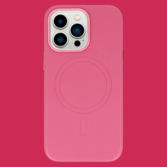 MagSafe Leather Case Iphone 14 Pink MagSafe Leather Case Iphone 14 Pink