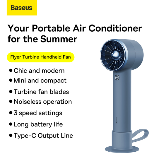 Baseus Fan Flyer Turbine power bank 4000mAh with Type C cable (ACFX010103) blue