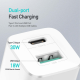 WALL CHARGER DUX DUCIS C80 SUPER SI - USB + TYPE C - PD 30W QC 3.0 18W 3A WHITE