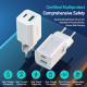 WALL CHARGER DUX DUCIS C80 SUPER SI - USB + TYPE C - PD 30W QC 3.0 18W 3A WHITE
