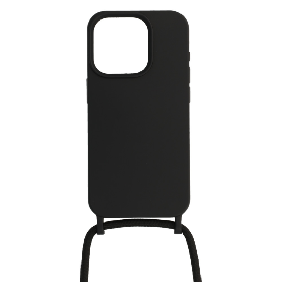 STRAP SILICONE CASE FOR IPHONE 11 DESIGN 1 BLACK