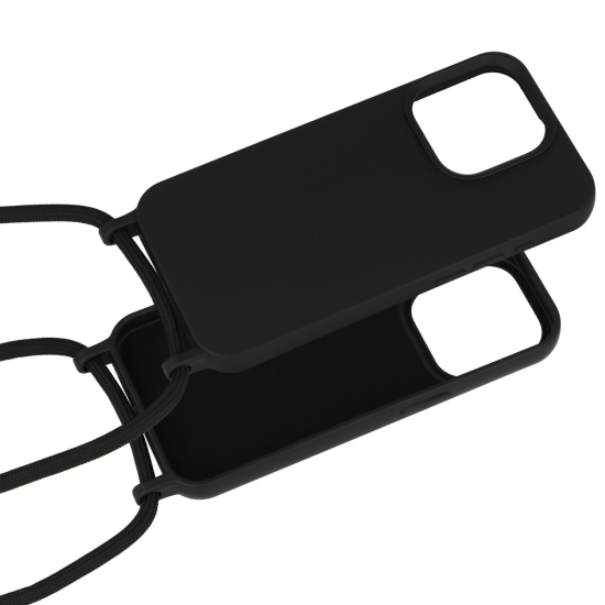 STRAP SILICONE CASE FOR IPHONE 11 DESIGN 1 BLACK