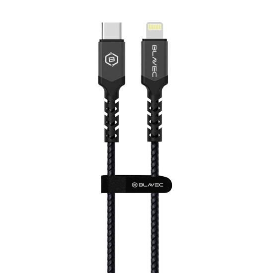 BLAVEC CABLE RAPTOR BRAIDED - TYPE C TO LIGHTNING1 METRE (BLACK-GREY