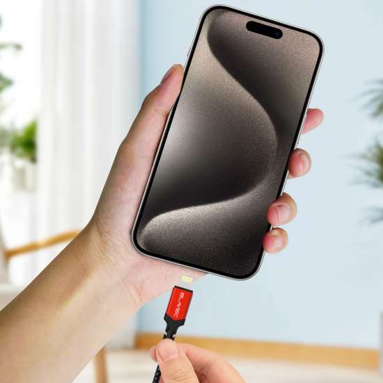 BLAVEC CABLE RAPTOR BRAIDED - TYPE C TO LIGHTNING - PD 20W 2,4A 1 METRE BLACK-RED BLAVEC CABLE RAPTOR BRAIDED - TYPE C TO LIGHTNING - PD 20W 2,4A 1 METRE BLACK-RED