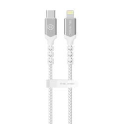 BLAVEC CABLE RAPTOR BRAIDED - TYPE C TO LIGHTNING 1 METRE  WHITE-SILVER