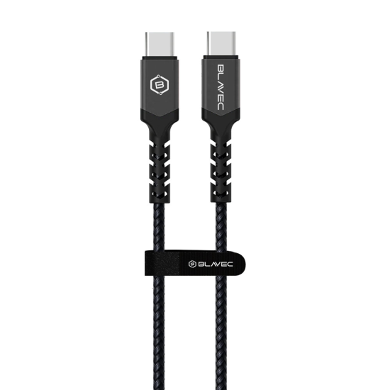 Blavec Cable Raptor braided - Type C to Type C - PD 60W 3A 2 metres (CRA-CC3BG20) black-grey