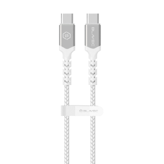 Blavec Cable Raptor braided - Type C to Type C - PD 60W 3A 3 metres (CRA-CC3WS30) white-silver