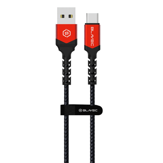 Blavec Cable Raptor braided - USB to Type C - PD 66W 6A 2 metres (CRA-UC6BR20) black-red