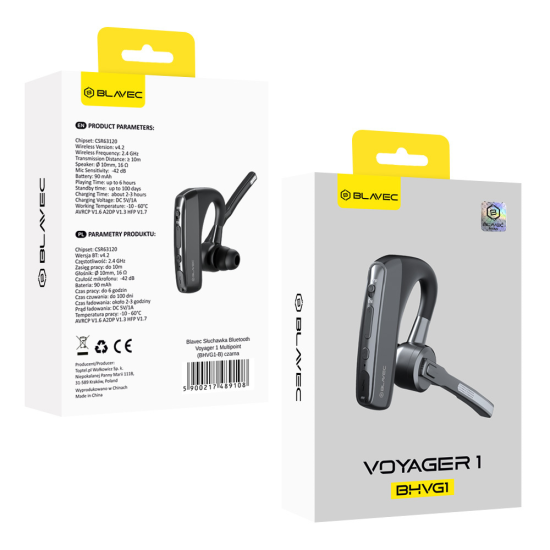 Blavec Bluetooth Headset Voyager 1 Multipoint (BHVG1-B) black