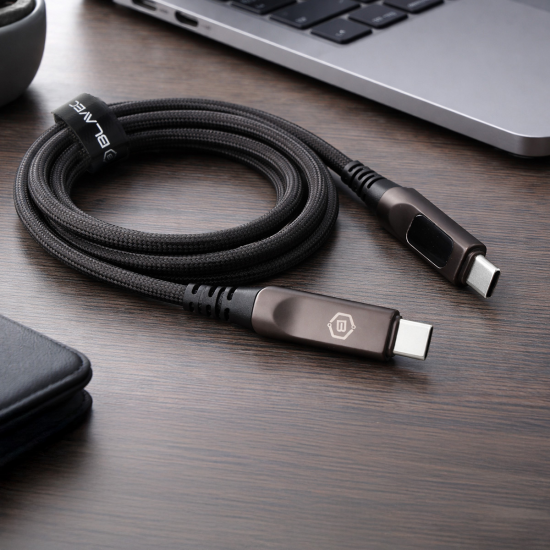 Blavec LED / Braided USB 2.0 Cable USB-C male - USB-C 240W 1.2m
