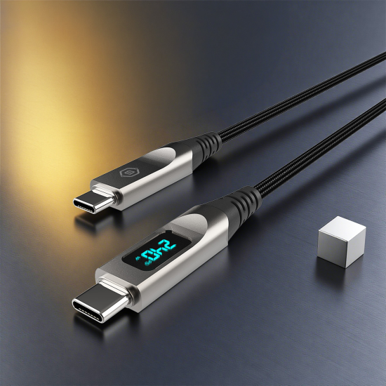 Blavec LED / Braided USB 2.0 Cable USB-C male - USB-C 240W 1.2m