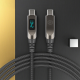 Blavec LED / Braided USB 2.0 Cable USB-C male - USB-C 240W 1.2m