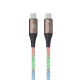 Blavec LED / Braided USB 2.0 Cable USB-C male - USB-C 60W PD 1m