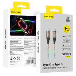 Blavec LED / Braided USB 2.0 Cable USB-C male - USB-C 60W PD 1m