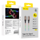 Blavec LED / Braided USB 2.0 Cable USB-C male - USB-C 60W PD 1m