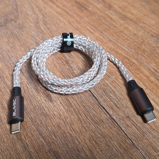 Blavec LED / Braided USB 2.0 Cable USB-C male - USB-C 60W PD 1m