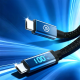 Blavec LED / Braided USB 2.0 Cable USB-C male - USB-C 100W PD Μαύρο 1.2m