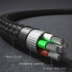 Blavec LED / Braided USB 2.0 Cable USB-C male - USB-C 100W PD Μαύρο 1.2m