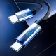 Blavec LED / Braided USB 2.0 Cable USB-C male - USB-C 100W PD Μαύρο 1.2m