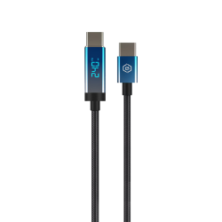 Blavec LED / Braided USB 2.0 Cable USB-C male - USB-C 240W PD Μαύρο 1.2m