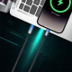 Blavec LED / Braided USB 2.0 Cable USB-C male - USB-C 240W PD Μαύρο 1.2m