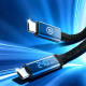 Blavec LED / Braided USB 2.0 Cable USB-C male - USB-C 240W PD Μαύρο 1.2m