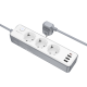 Borofone Power strip BAC9 - 3 outlets 240V + 3xUSB + Type C - PD 20W 2 metres black