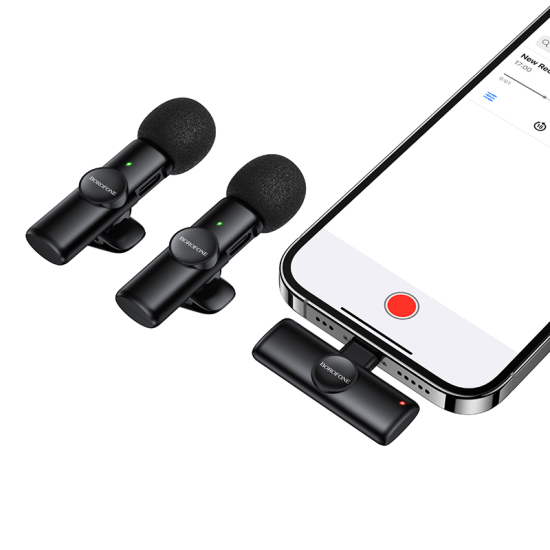 Borofone Lavalier wireless microphone BFK16A Winner Lightning black - 2 pieces