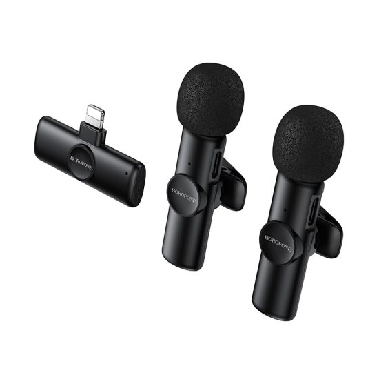 Borofone Lavalier wireless microphone BFK16A Winner Lightning black - 2 pieces