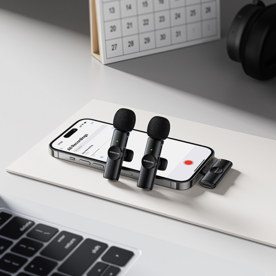 Borofone Lavalier wireless microphone BFK16A Winner Lightning black - 2 pieces