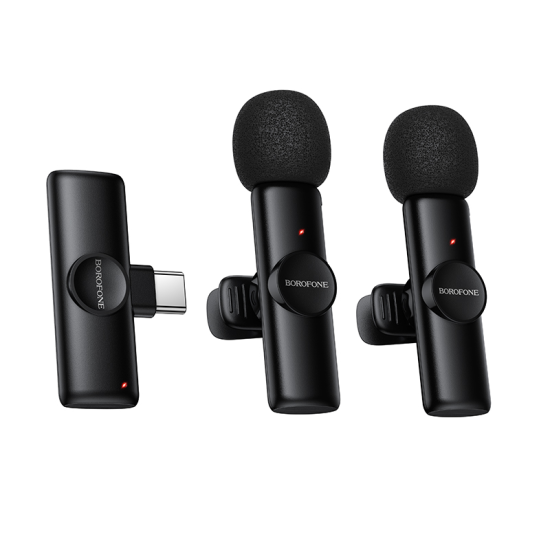 Borofone Lavalier wireless microphone BFK16A Winner Type C black - 2 pieces