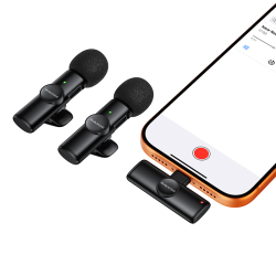 Borofone Lavalier wireless microphone BFK16A Winner Type C black - 2 pieces Borofone Lavalier wireless microphone BFK16A Winner Type C black - 2 pieces