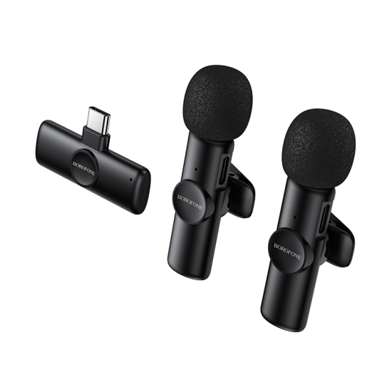 Borofone Lavalier wireless microphone BFK16A Winner Type C black - 2 pieces