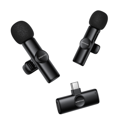 Borofone Lavalier wireless microphone BFK16A Winner Type C black - 2 pieces