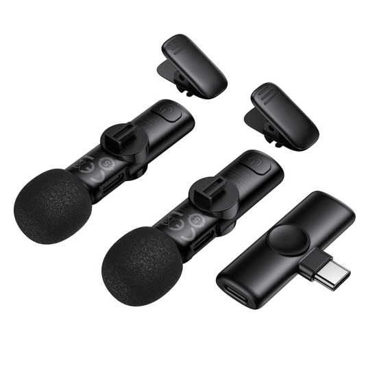 Borofone Lavalier wireless microphone BFK16A Winner Type C black - 2 pieces