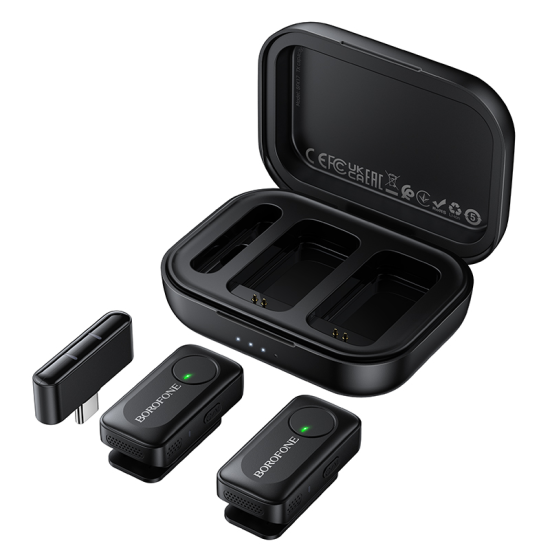 Borofone Lavalier wireless microphone BFK17 Lemai Type C black - 2 pieces