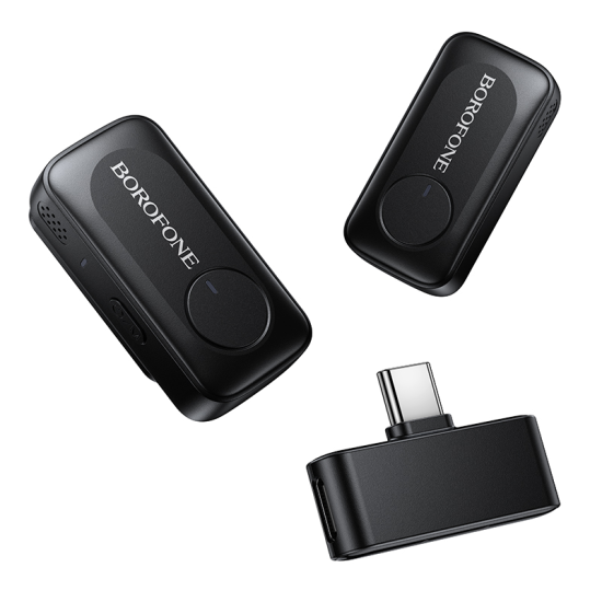 Borofone Lavalier wireless microphone BFK17 Lemai Type C black - 2 pieces