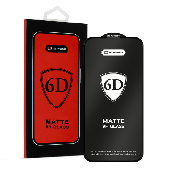 Tel Protect Full Glue 6D Matt Tempered Glass for Samsung Galaxy S24 Ultra Black (fingerprint unlock)